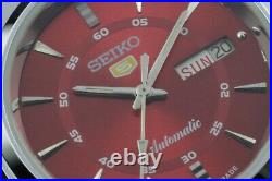 Vintage Seiko 6309A cherry red automatic men Japan working wrist watch. 37.5mm