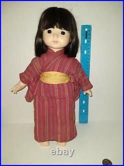 Vintage Sekiguchi /ichimatsu Girl Japan Cloth Vinyl Doll W Kimono Robe 11