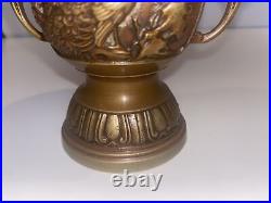 Vintage Signed Japan Japanese Bronze Vase with Birds