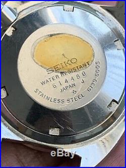 Vintage Stainless Seiko 6139-6005 Pogue Automatic Chronograph Gold Dial