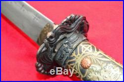 Vintage Sword 1 PCS Handmade Japanese Samurai Katana With Brass Sheath Damascus