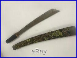 Vintage Sword 3 Pcs Japanese Samurai Katana Dagger Fighting With Beaded Sheath