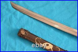 Vintage Sword Japan Japanese Samurai Katana With Sheath Damascus Blade Sharped