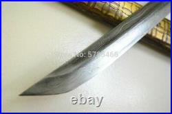 Vintage Sword Japanese Samurai Katana Folded Damascus Steel Blade Copper &Sheath