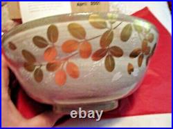 Vintage Tachikichi Hand Painted Gold Leaf Pottery Bowl Nib Olympus Salesman Gift