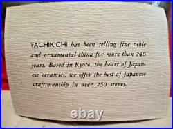 Vintage Tachikichi Hand Painted Gold Leaf Pottery Bowl Nib Olympus Salesman Gift