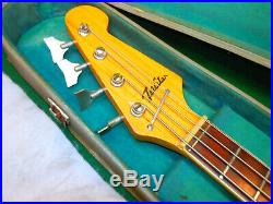 Vintage Tele-Star Teisco Bass Guitar Olympic Wht. W' Ashtray all Original Japan