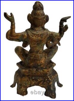 Vintage Tibetan Kwan Yin 6 Arm Cast Metal Sculpture Figurine Japan