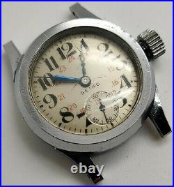 Vintage WWII Seiko Seikosha 7 jewel double case Military watch runs for repair