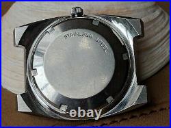 Vintage Wittnauer Day-Date Diver withPristine Dial, Patina, All SS Case, Signed Crown