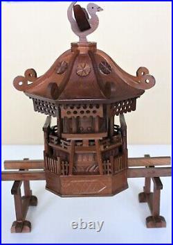 Vintage Wooden Mikoshi Sculpture OKIMONO Blessings & Intricate Craftsmanship