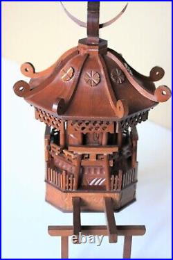 Vintage Wooden Mikoshi Sculpture OKIMONO Blessings & Intricate Craftsmanship