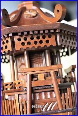 Vintage Wooden Mikoshi Sculpture OKIMONO Blessings & Intricate Craftsmanship