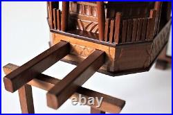 Vintage Wooden Mikoshi Sculpture OKIMONO Blessings & Intricate Craftsmanship