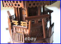 Vintage Wooden Mikoshi Sculpture OKIMONO Blessings & Intricate Craftsmanship