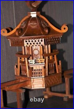 Vintage Wooden Mikoshi Sculpture OKIMONO Blessings & Intricate Craftsmanship