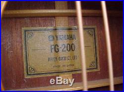 Vintage YAMAHA FG-200 Acoustic Guitar NIPPON GAKKI Japan 1970s Excellent Conditi