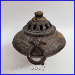 Vintage antique incense burner, iron KOURO, 15-17.5cm, Japanese Art