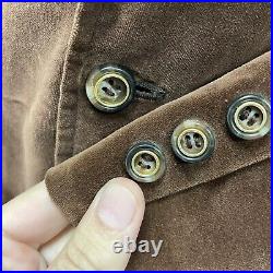 Vtg 70's Envoy RETRO Men's Mod Sport Coat Brown Velvet Jacket Velour Blazer 40 R