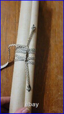 Vtg Japanese Hanging Scroll Art Hand Painted White Satin Nandin Post 1940 Bone