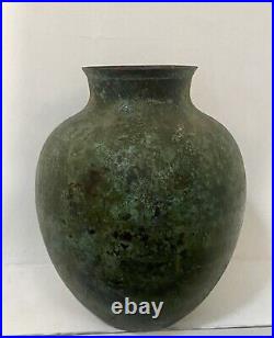 Vtg Murashido Brass Patinated Verdigris VASE Urn/ Jug Style 7.5 Tall EUC