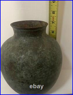 Vtg Murashido Brass Patinated Verdigris VASE Urn/ Jug Style 7.5 Tall EUC