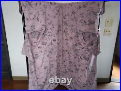 Women's Kimono KOMON Plum tree Retro Vintage Antique Japan