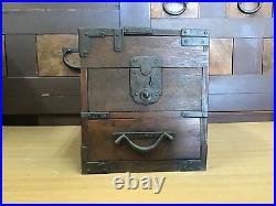 Y1092 TANSU cabinet chest drawers Meiji period zelkova Japanese antique vintage