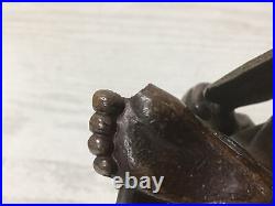 Y1400 STATUE Bizen-ware Hotei signed okimono Japan vintage antique buddha figure