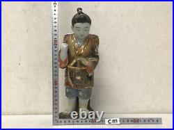 Y1928 STATUE Kutani-ware Kinjiro Ninomiya figure figurine Japan vintage antique