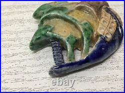 Y2284 OBIDOME Kyo-ware Sash Clip brooch signed box Japan Kimono vintage antique