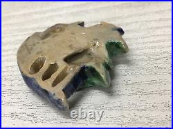 Y2284 OBIDOME Kyo-ware Sash Clip brooch signed box Japan Kimono vintage antique