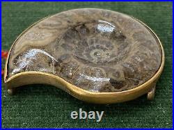 Y2298 OBIDOME Sash Clip brooch Ammonite box Japanese Kimono vintage antique