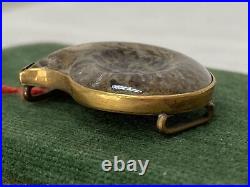 Y2298 OBIDOME Sash Clip brooch Ammonite box Japanese Kimono vintage antique