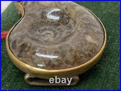 Y2298 OBIDOME Sash Clip brooch Ammonite box Japanese Kimono vintage antique