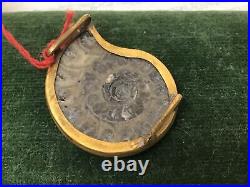 Y2298 OBIDOME Sash Clip brooch Ammonite box Japanese Kimono vintage antique