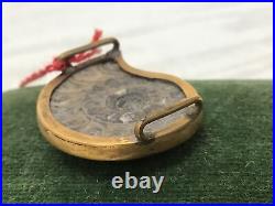 Y2298 OBIDOME Sash Clip brooch Ammonite box Japanese Kimono vintage antique