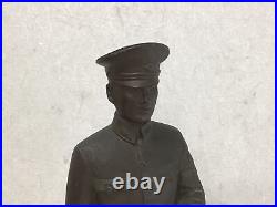 Y2409 STATUE Copper figurine Army youth officer military Japan vintage antique