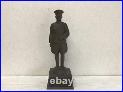 Y2409 STATUE Copper figurine Army youth officer military Japan vintage antique