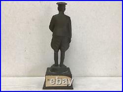 Y2409 STATUE Copper figurine Army youth officer military Japan vintage antique