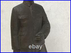 Y2409 STATUE Copper figurine Army youth officer military Japan vintage antique