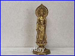 Y3061 STATUE metal Sho Kannon figure figurine signed Japan vintage antique