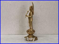 Y3061 STATUE metal Sho Kannon figure figurine signed Japan vintage antique