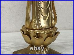 Y3061 STATUE metal Sho Kannon figure figurine signed Japan vintage antique