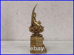 Y3063 STATUE metal Kannon signed figure figurine Japan vintage antique