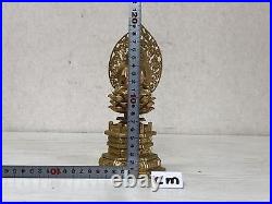 Y3063 STATUE metal Kannon signed figure figurine Japan vintage antique