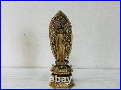 Y3652 STATUE wood carving Buddha figure figurine Japanese vintage antique Japan