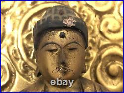Y3654 STATUE wood carving Buddha figure figurine Japanese vintage antique Japan