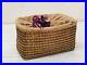 Y3698 Bamboo Woven Basket Travel Tea Ceremony storage case Japan antique vintage