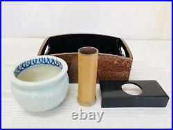 Y3699 TRAY Wakasa lacquer tobacco OBON OZEN Japanese antique Japan vintage